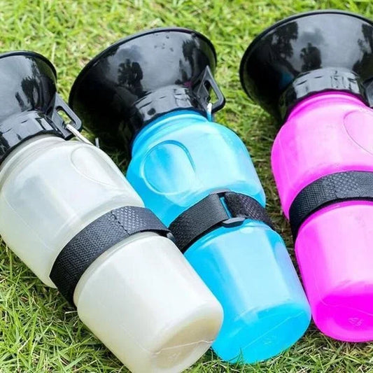 Pet Travel Water Bottle 500ml – Portable Drinking Cup & Feeder Bowl for Dogs & Cats