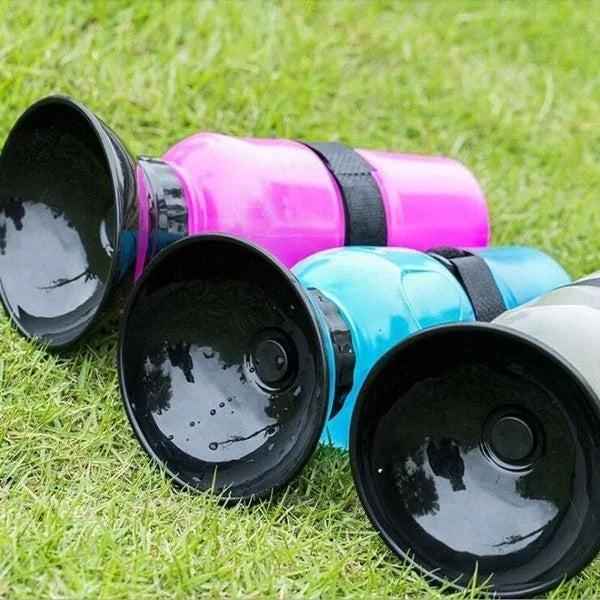 Pet Travel Water Bottle 500ml – Portable Drinking Cup & Feeder Bowl for Dogs & Cats