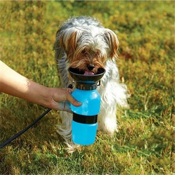 Pet Travel Water Bottle 500ml – Portable Drinking Cup & Feeder Bowl for Dogs & Cats
