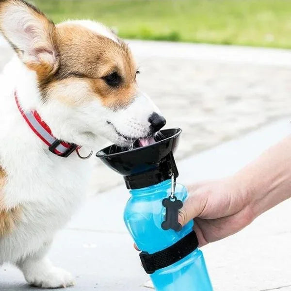 Pet Travel Water Bottle 500ml – Portable Drinking Cup & Feeder Bowl for Dogs & Cats